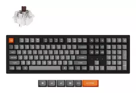Mechaninė pilno dydžio klaviatūra Keychron K10 Max QMK — USB + RF belaidis + Bluetooth, 108 klavišų, RGB, juoda