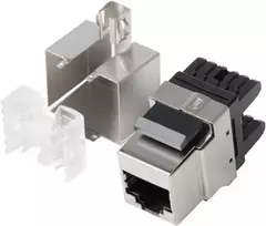 Lanberg KSF5-1000 plokščias RJ-45 LSA lizdas, juodas, nerūdijantis plienas