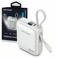 Power bank Vention FHEN0 Lithium Polymer 10000 mAh 35W USB-C 1 prievadas Baltas