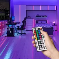 LED juostinis apšvietimas Vention PAEWH 2 m, USB maitinimas 5V, RGB su IR nuotolinio valdymo pulteliu, dvipusė lipni juosta