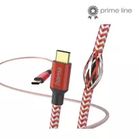 Hama Reflective USB kabelis USB 2.0 1,5 m USB-C raudonas