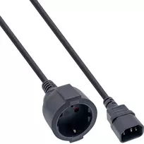 InLine maitinimo adapterio laidas, C14 į kištukinį lizdą su įžeminimu, juodas, 3 m