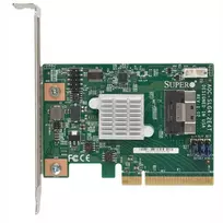 Supermicro – saugyklos valdiklis – NVMe Retimer – PCIe 4.0 – žemo profilio – PCIe 4.0 x8 – skirtas A+ Server 2124, SuperServer Ultra SYS-220, ULTRA SuperServer SYS-220, SYS-620