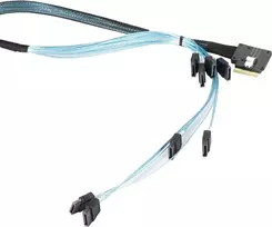Vidinis SAS kabelis Supermicro – 1x8 Slim SAS (SFF-8654) (M) kairysis kampinis į SATA (M) 70 cm