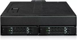 ICY DOCK ToughArmor MB105VP-B – U.2 į SlimSAS NVMe adapterinis korpusas, PCIe 4.0, 2x 2,5 colio diskams + 1x 5,25 colio lizdas