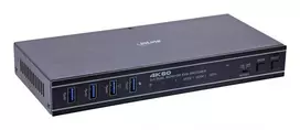 InLine 57885G KVM jungiklis, 2 prievadai, HDMI & DisplayPort, 4K@60Hz, dviejų monitorių, montavimui į stelažą, juodas