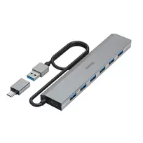Hama 00200137 USB 3.2 Gen 1 (3.1 Gen 1) tipo A + tipo C 7 prievadų šakotuvas, 5000Mbit/s, antracitas