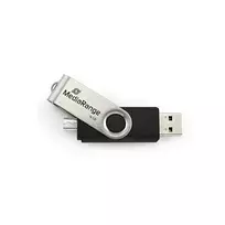 MediaRange MR932 - USB atmintukas - 32GB - USB 2.0 / micro USB - juodas/sidabrinis (MR932-2)