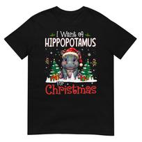 I Want A Hippopotamus for Christmas Xmas Hippo for Kid Women T-Shirt S