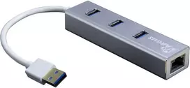 Inter-Tech Argus IT-310-S USB 3.2 Gen 1 (3.1 Gen 1) Type-A – RJ-45 – USB 3.2 Gen 1 (3.1 Gen 1) Type-A – Pilka – Aliuminis – LAN – USB – Gigabit Ethernet