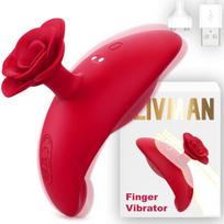 Galingas analinis, vaginalinis ir klitorio rožės dizaino pirštų vibratorius LIVMAN USK-V42 su 9 vibracijos režimais