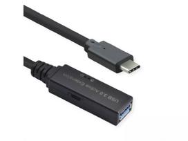 ROLINE USB aktyvus ilginimo laidas 12.04.1067 15m USB 3.2 Gen 1 USB-C (vyriškas) į USB-A (moteriškas) juodas