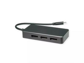 VAIZDO ADAPTERIS VALUE 12.99.1032 0.19 m USB Type-C 3 × DisplayPort juodas