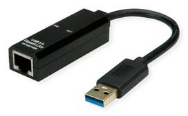 USB Type-A į RJ-45 adapteris VALUE 12.99.1119 — juodas, USB-A jungtis, RJ-45 išvestis, vyriškas į moterišką, 22×59×16 mm