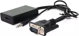VALUE HDMI adapteris – HDMI / VGA / Audio – HDMI (mot.) prie HD-15, stereo mini jack (pat.) – 15 cm – juodas (12.99.3117)