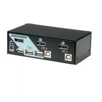 KVM jungiklis ROLINE 1 vartotojas 2 kompiuteriams DisplayPort su USB šakotuvu