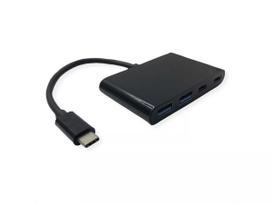 USB-C sąsajos šakotuvas VALUE 14.99.5041 – USB 3.2 Gen 1 Type-C/Type-A, 1000Mbit/s, aliuminis, juodas, 76×46×12,2 mm