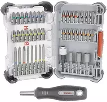 Bitų rinkinys Bosch 44 dalių Extra Hard 2607017732 – atsuktuvų ir gręžtuvų antgaliai, įvairių tipų ir dydžių