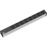 Bachmann 333.408 Maitinimo skirstytuvas 8 AC lizdai 1U juoda pilka sidabrinė