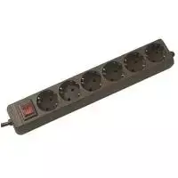 Bachmann Selly Black 6 lizdų ilgintuvas su apsauga nuo vaikų 1,5 m