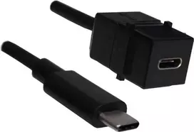 Bachmann 917.121 plokščias modulis su USB-C jungtimi, matinė juoda