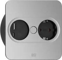 Kištukinis lizdas Type F + USB A + USB C Bachmann 946.105 Nerūdijantis plienas