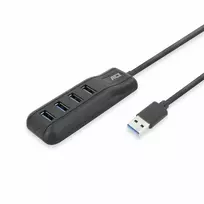 ACT AC6320 USB 3.2 Gen 1 4 prievadų USB-A šakotuvas, juodas