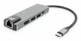 ACT USB-C 4K dokavimo stotelė 1 HDMI monitoriui, Ethernet, USB-A, PD praėjimas