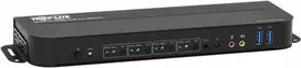 Eaton Tripp Lite serijos HDMI USB KVM jungiklis 4 prievadai 4K 60Hz HDR HDCP 2.2 IR USB bendrinimas - KVM / garso / USB jungiklis - 4 x KVM / garsas / USB - 1 vietinis vartotojas - stalinis (B005-HUA4)
