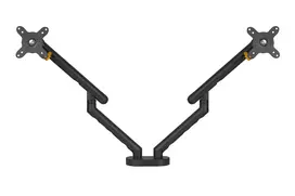 BakkerElkhuizen BE Flexible Dual dviejų monitorų laikiklis, juodas, spaustuvas, 20 kg, 43,2 cm (17 col.), 88,9 cm (35 col.), 100 x 100 mm
