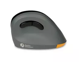 BakkerElkhuizen PRF Mouse Wireless belaidė vertikali pelė, tamsiai pilka, dešinei rankai, optinė, RF belaidė, 1600 DPI, juoda, pilka