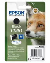 Epson Fox Singlepack Black T1281 DURABrite Ultra rašalas, juodas, pigmentinis, 5,9 ml, 1 vnt.