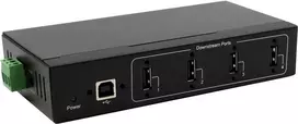 USB šakotuvas Exsys EX-11214HMVS — 4 prievadų metalinis šakotuvas su 15 kV apsauga nuo statinės elektros