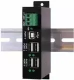 EXSYS EX-1163HMS-WT 4 portų USB 2.0 HUB su apsauga nuo įtampos šuolių ir praplėstu temperatūros diapazonu