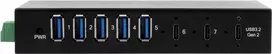 EXSYS GmbH 7 prievadų USB 3.2 Gen 2x1 metalinis HUB, 2x C + 5x A jungtys (EX-12297HMS)