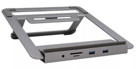 Laptop stovas EXSYS EX-1223HM sidabrinis USB 3.2 Gen 1 100W