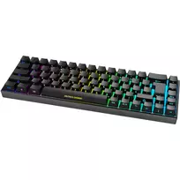 Deltaco GAM-100-DE - 65% - USB + Bluetooth - mechaniniai jungikliai - QWERTZ - RGB LED - juoda