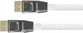Anschlusskabel DisplayPort 1.4, 8K / UHD-2 @60Hz, Vollmetallstecker, vergoldete Kontakte, OFC, Nylongeflecht weiß, 5m, PYTHON® Series (GC-M0215)