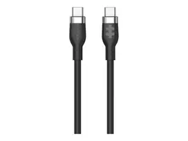 Hyper 1,5 m silikoninis USB-C į USB-C 60 W įkrovimo laidas – juodas
