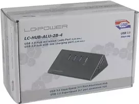 LC Power LC-HUB-ALU-2B-4 USB 3.0 mazgas – 3x USB 3.0 + 1x USB 3.0 (įkrovimui) – stalinis