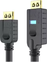 PureLink OneAV PI2010-125 - HDMI-Kabel mit Ethernet - HDMI männlich zu HDMI männlich - 12.5 m - Dreifachisolierung - Schwarz - rund, aktiv (PI2010-125