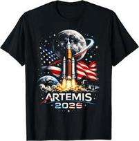 Artemis 2026 American Rocket Launch to The Moon Landing T-Shirt XL