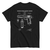 1911 PISTOLETO PATENTAS, 45 kal. GINKLAS Unisex Klasikinis Marškinėlis XXXXL