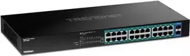 TRENDnet TPE TG262 - tinklo jungiklis - 24 x 10/100/1000 (PoE+) + 2 x SFP - montuojamas į stelažą - PoE+ (380 W)