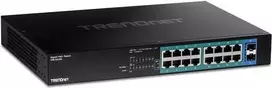 TRENDnet TPE-TG182 - 16 prievadų Gigabit PoE+ jungiklis su 2 SFP lizdais - montuojamas į stelažą - PoE+ (240 W)