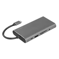 LogiLink UA0383 Docking stotelė ir prievadų replikatorius, laidinis USB 3.2 Gen 1 (3.1 Gen 1) Type-C, sidabrinis