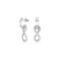 Swarovski Hyperbola Infinity Pattern Design Cubic Zirconia Rhodium Plated Earrings Women's Silver 5679793 sidabras