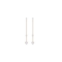 Swarovski Sparkling pink love pink heart long earrings 5439316 auksas