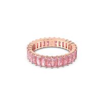 Swarovski Matrix Rectangular Cut Synthetic Cubic Zirconia Ring Women's 5648288 rožinė