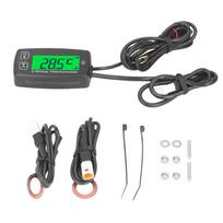 Dvigubo kanalo LCD termometras Variklio temperatūros matuoklis Skaitmeninis ekranas su žaliu foniniu apšvietimu Motociklui, Valtis, Keturratis